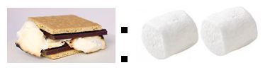 a Smore with two marshmallows