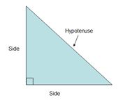 A right triangle with hypotenuse labeled