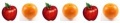 Alternating pattern of apple then orange