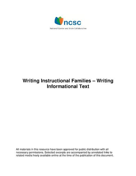 File:Writing Instructional Families - Informational K-12.pdf - NCSC Wiki